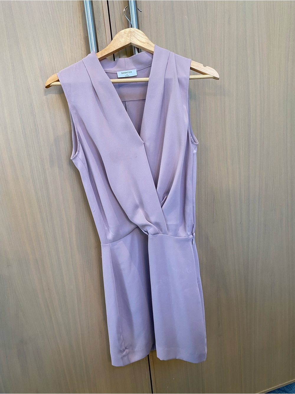 Babaton Lavender Sleeveless Wrap Romper